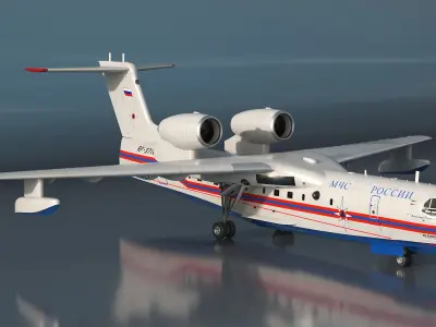  Beriev Be 200 Aircraft Rigged for Maya 