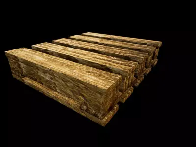 Wooden pallet low poly Free 3D model