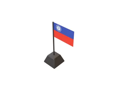Civil Ensign of Myanmar 1974 v1 001 Low-poly 3D model