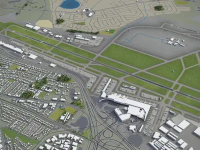 Johannesburg  OR Tambo Airport - JNB Low-poly 3D model