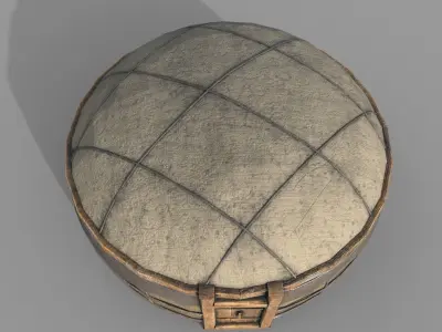 Old Mongolian Yurt House Low-poly 3D model