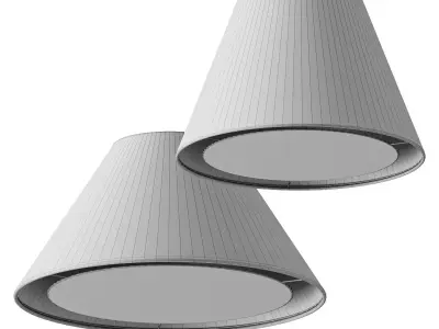 White Tapered Linen Kids Flush Mount Ceiling Light Fixture 3D model