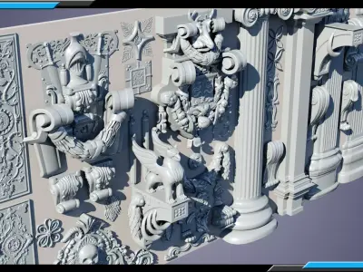 20 Eastern European Buildings Ornaments Dressing VOL1 3D Model Pack