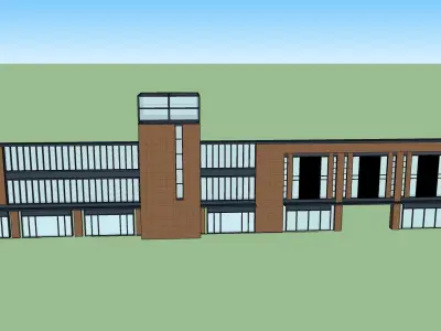front facade wall sketchup model 3D model