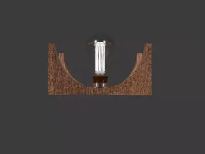 Wood Cut Wall Sconce Low-poly 3D model