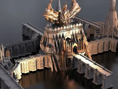 Round Table Kamelot Halls Kitbash 1 Fantasy 3D model