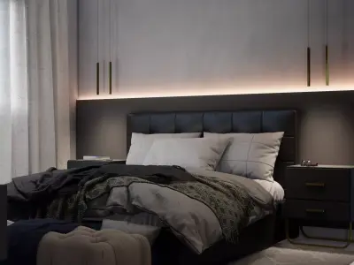 Cozy Bedroom scene 3D model 3D model