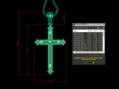Cross Light Gold 4CP073 3DM STL 3D model