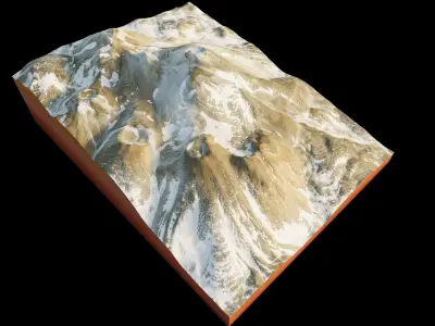 Ojos del Salado Stratovolcano terrain 3d model 3D model
