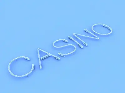 Casino Neon Sign Low-poly 3D model