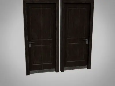 Bathroom door Low-poly 3D model