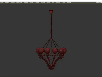 Melaine Chandelier gold Low-poly 3D model