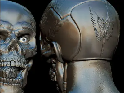 Iron Head Demon High poly Low-poly 3D model