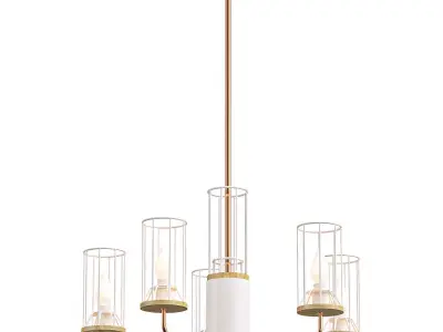 escada-584-5p light chandelier in brass and gold 3D model