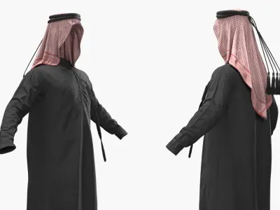  Traditional Arabian Men Clothing Black 