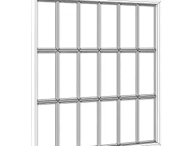 Black Metal Window 2820mm x 2820mm 3D model
