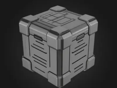 Mystery Tech Container Box Low-poly 3D model
