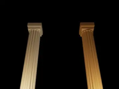 Column two columns in - Low-poly 3D model