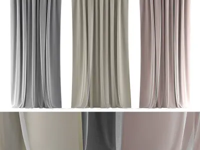 Curtains 127 Wayfair Harborcreek Solid Blackout Thermal Rod 3D model