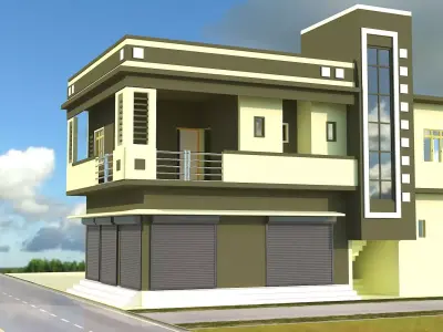 3d elevation residential 3D model