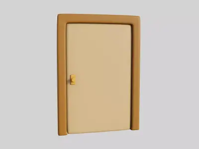 Cartoon Door 1a Low-poly 3D model