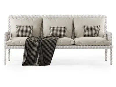 Rattan three-seater sofa DR53  3D model