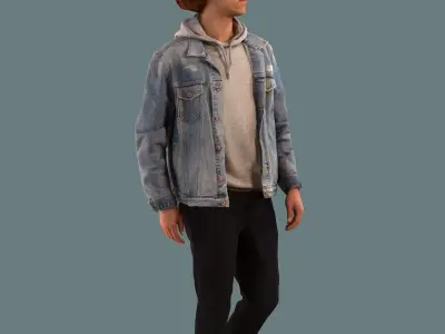 Set of 3D men walking 3D model