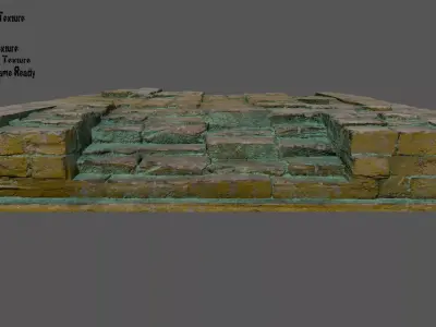 Stairs brick wall Low-poly 3D model purchase