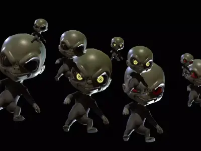 ChibiManiac4Pack1 Low-poly 3D model