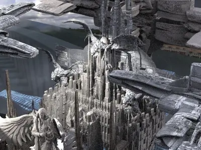Dark Dragon City of power Kit bash 3D model