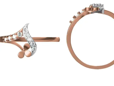 Light Weight Wedding Engagement Women Ring STL JCD Details 3D print model