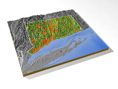 Connecticut High resolution 3D relief maps 3D model