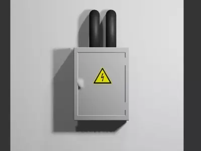 Circuit Breaker Box - Fuse - Electricity - Caixa de Disjuntores Low-poly 3D model