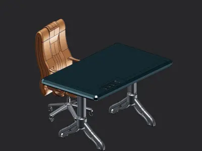 Office Supplies Series - Office Chair and Desk Set 3D print model