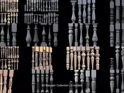 60 Baluster Collection 3D Model Pack
