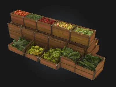 Market Bounty  Harvest Riches in Every Crate 3D model