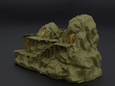 Abandoned Mine Tabletop Terrain 28 MM 3D print model