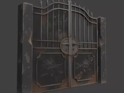 Gate rusty scratched 3D model