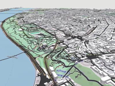 Cityscape Kyiv Ukraine fragment city 3D model