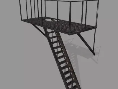 Fire Escape Low-poly 3D model