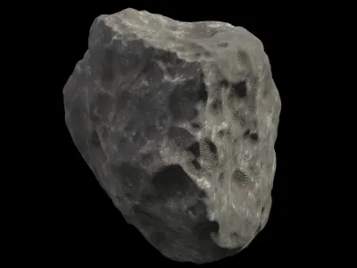 Asteroids - Set of 10 unique variations Low-poly 3D model