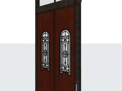 Old decorative door Low-poly 3D model
