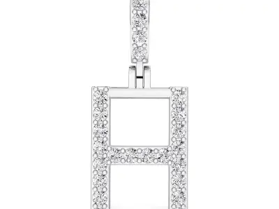Alphabet H-letter single row pendant 3D print model