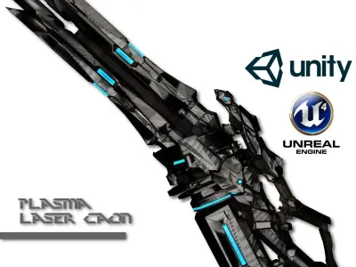 Plasma Laser Cannon Low-poly 3D model