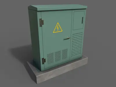 PBR Electric Box GreenLight Low-poly 3D model