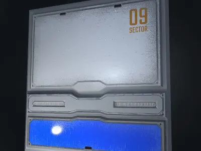 Sci-fi panel 3 - low-poly Low-poly 3D model