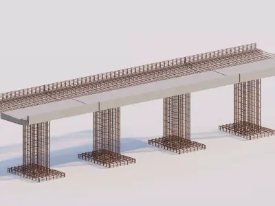 Structural engineering of Metal bridge structure 3D model get