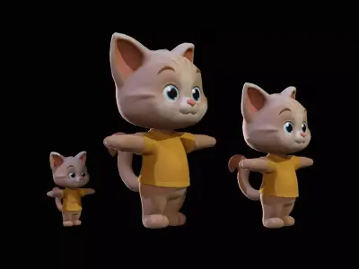 Cat1Pack3 Low-poly 3D model