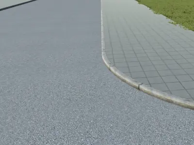 sidewalk set of tiles Low-poly 3D model