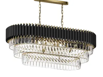 KiSiRi Oval Crystal Pendant Light  Low-poly 3D model